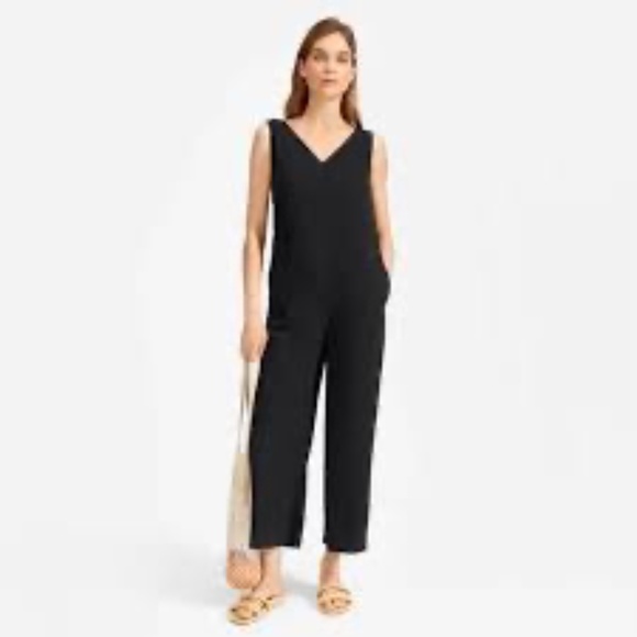 Everlane Japanese GoWeave Jumpsuit, Black - Picture 2 of 7